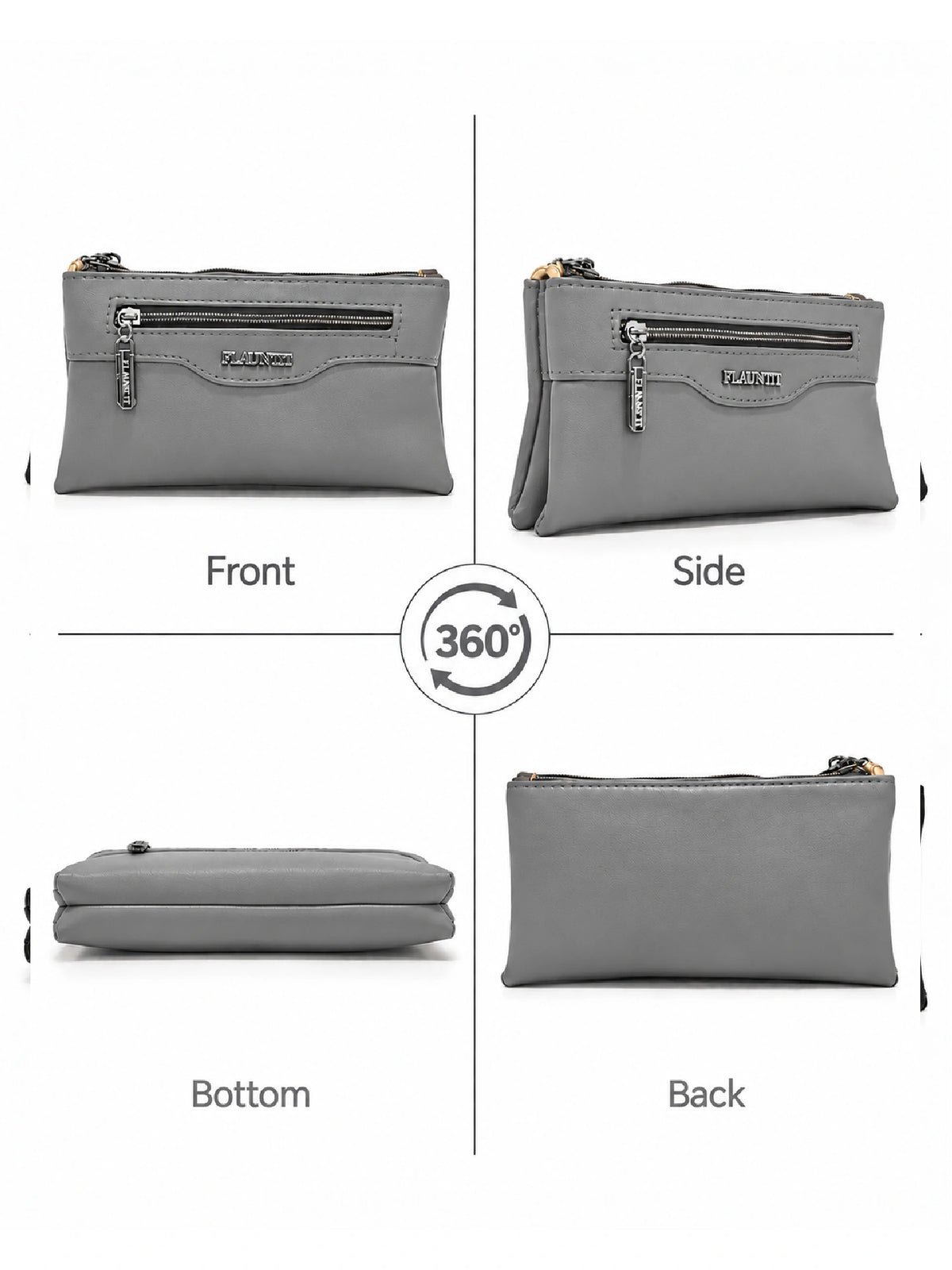 Flauntit Ladies Hand Purse - Grey Sling Bag