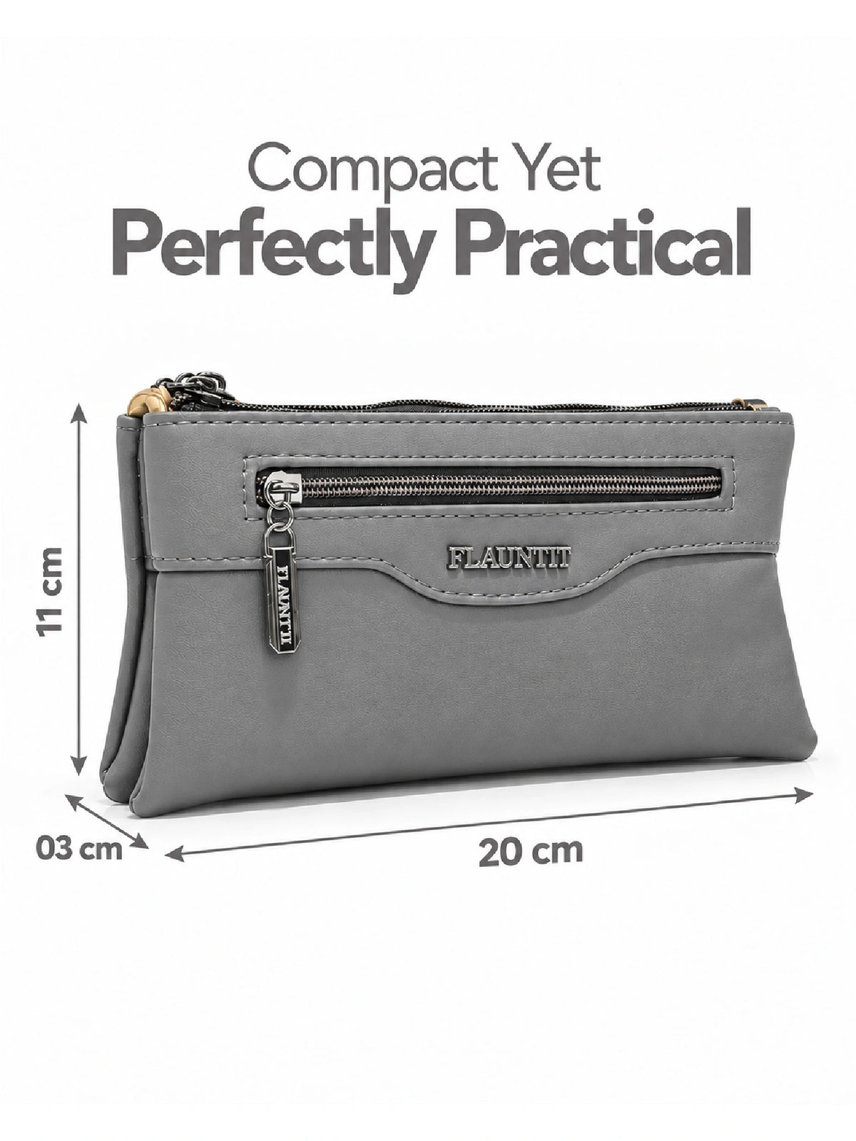 Flauntit Ladies Hand Purse - Grey Sling Bag