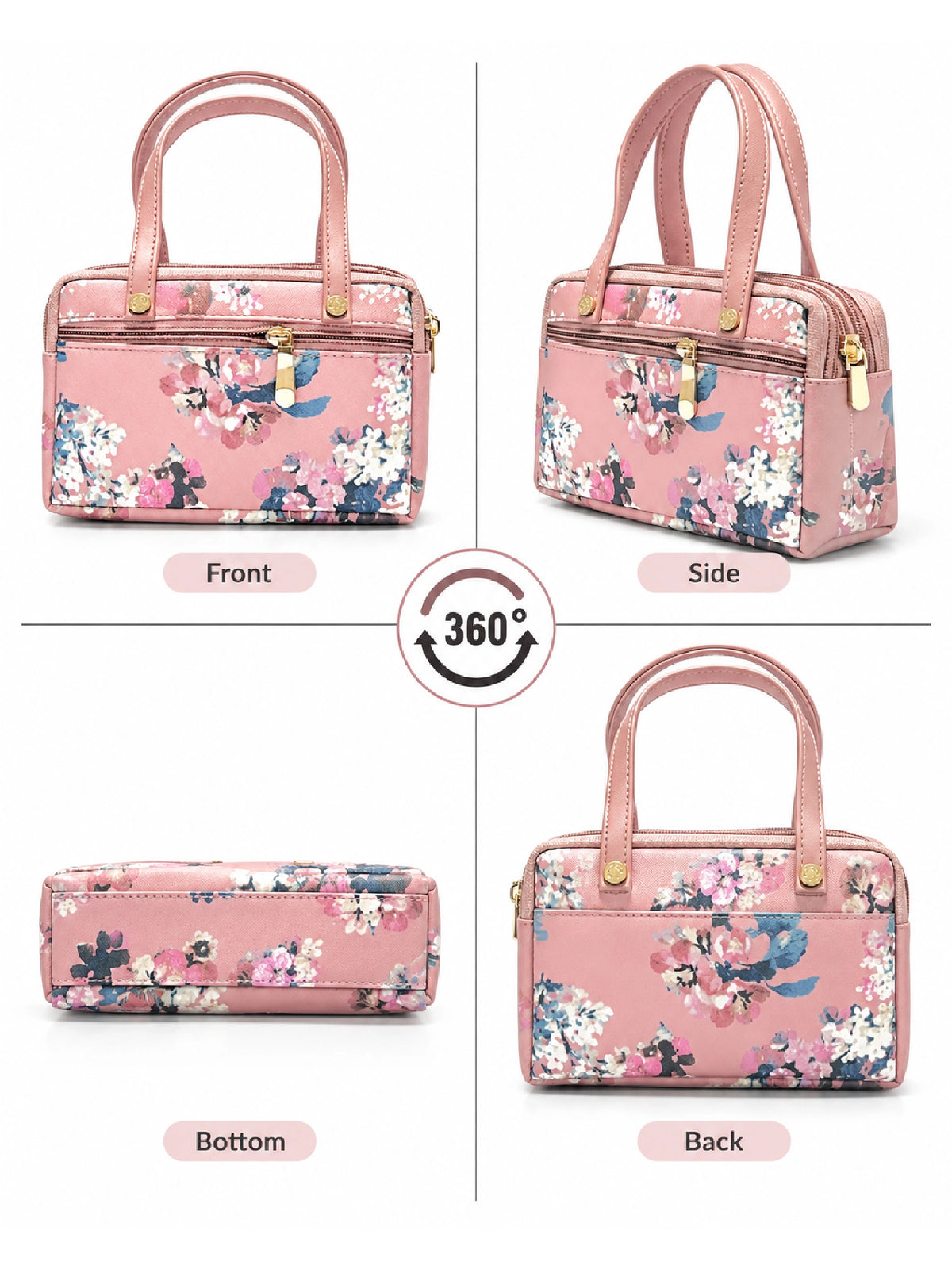 Floral Printed Women’s Hand Purse - Pink