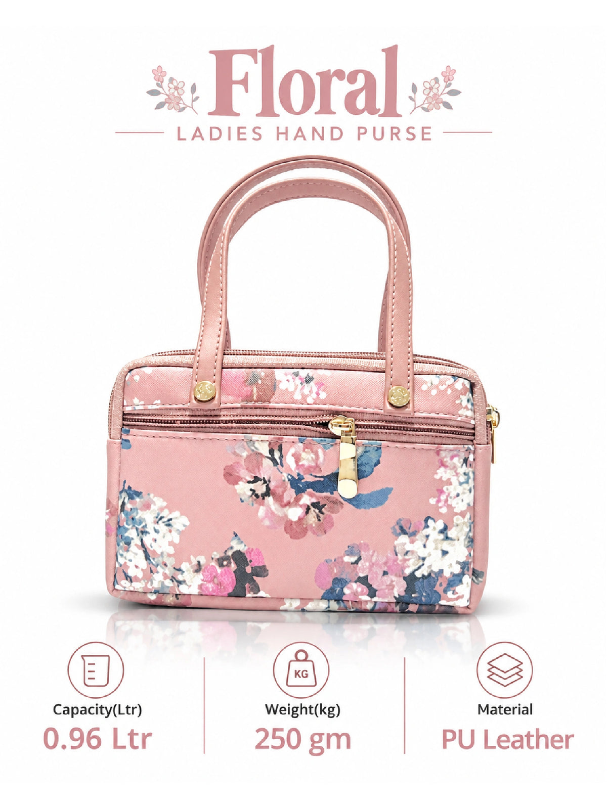 Floral Printed Women’s Hand Purse - Pink