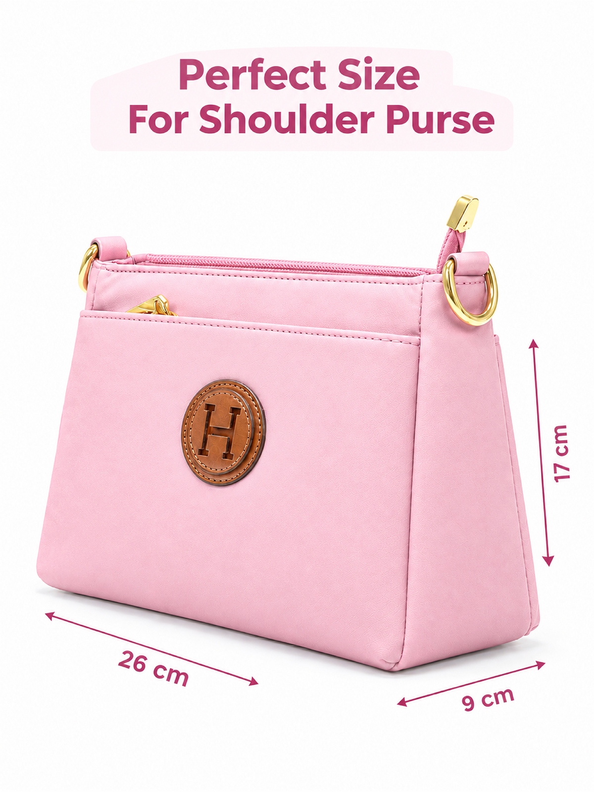 Ladies Nylon Sling Shoulder Bag - Pink