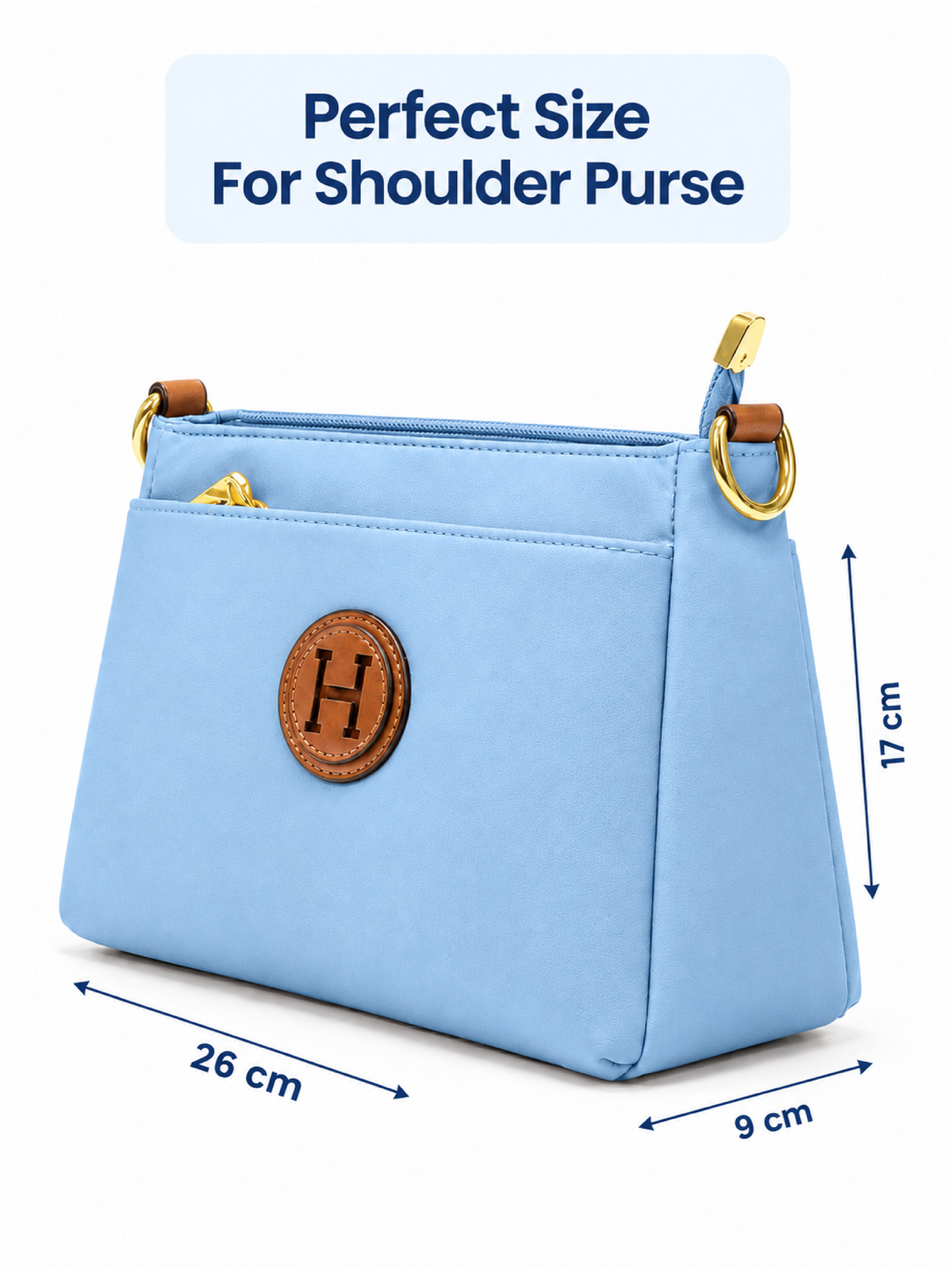 Ladies Nylon Sling Shoulder Bag - Light Blue