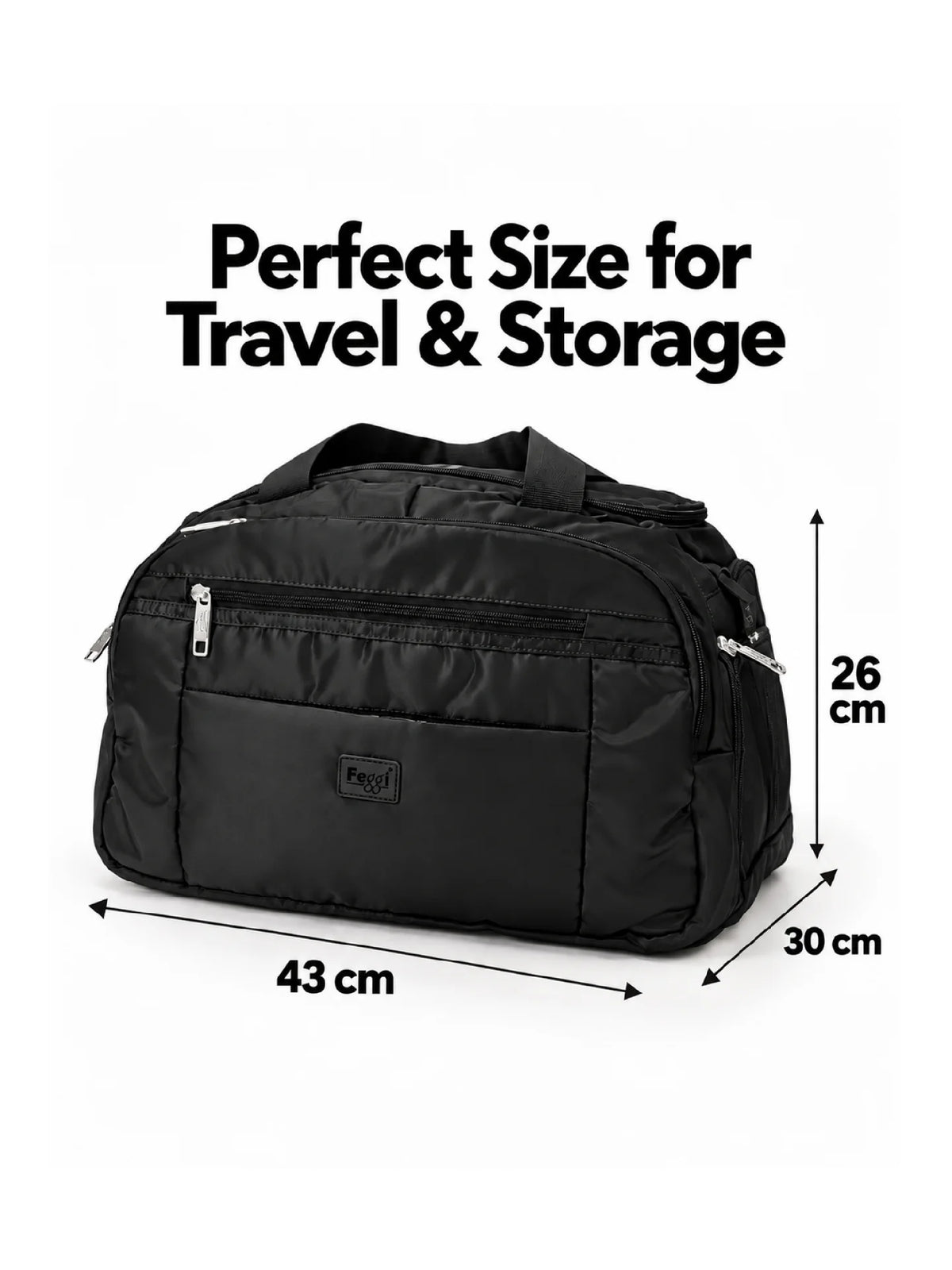 Feegi Multi-Pocket Travel Business Bag – Black