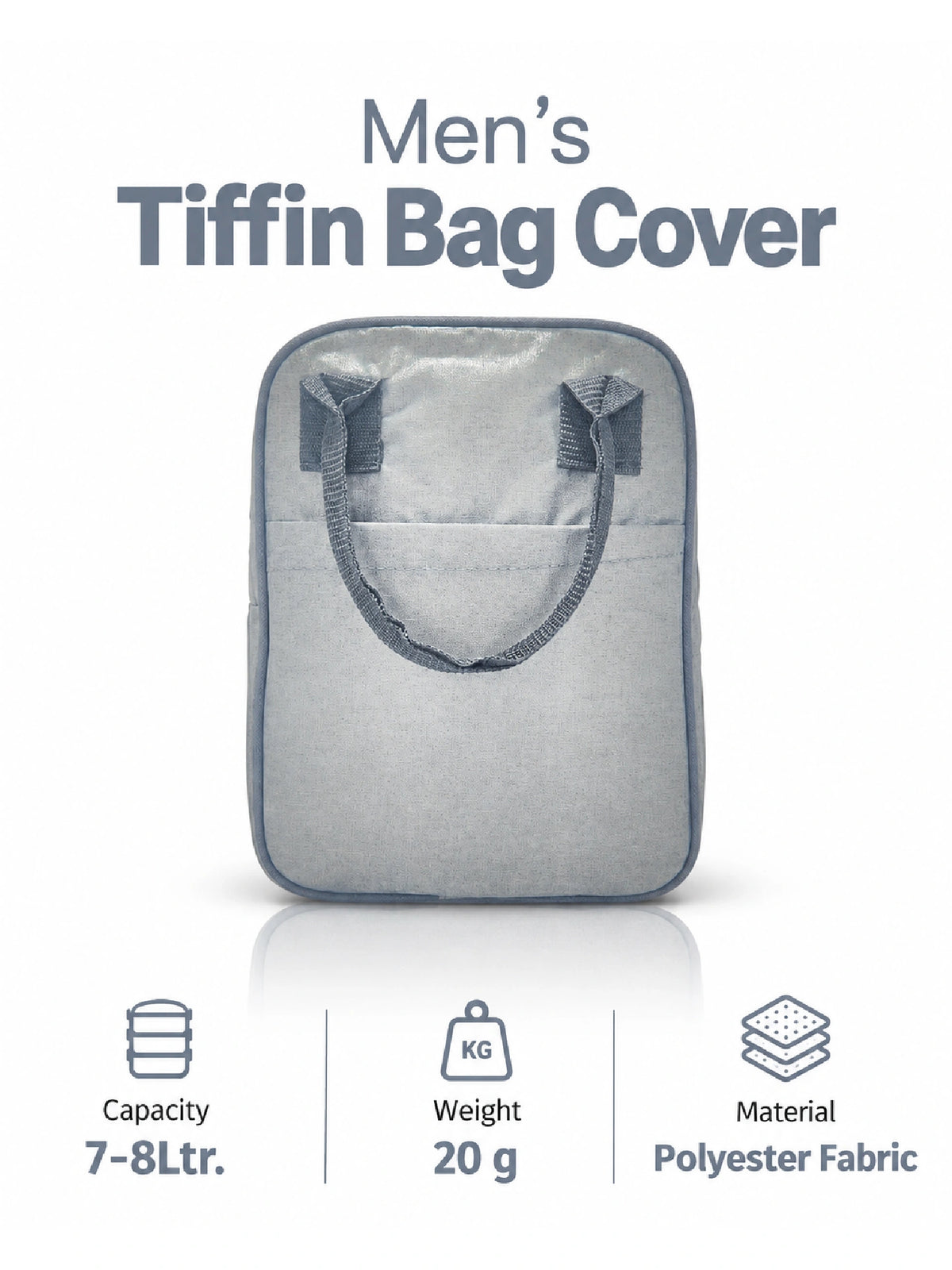 Men's Tiffin Bag Cover - Grey Lunch Bag