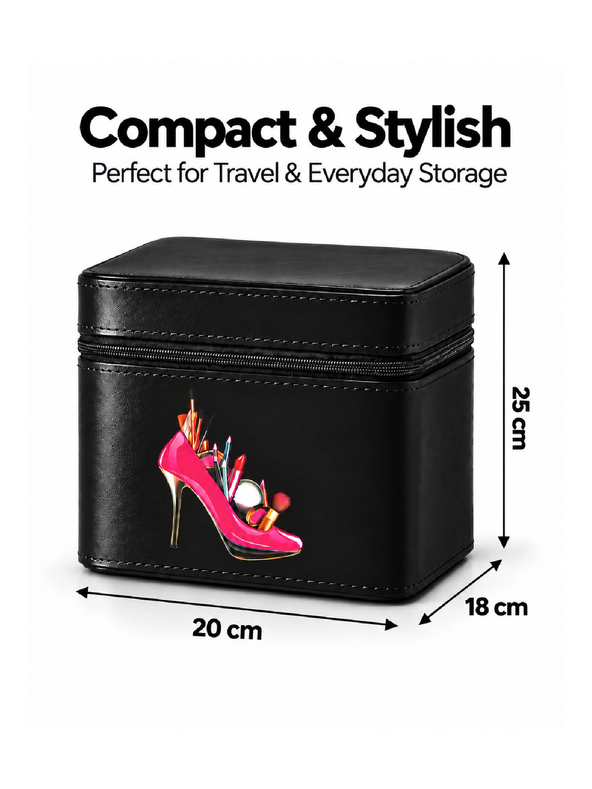 Premium 3-Piece Vanity Case Set – Black Makeup Organizer