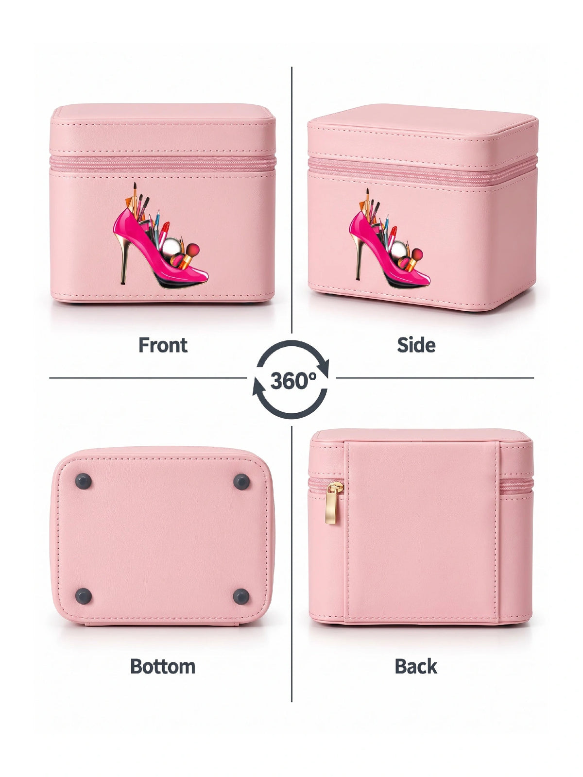 Premium 3-Piece Vanity Case Set – Pink Makeup Organizer