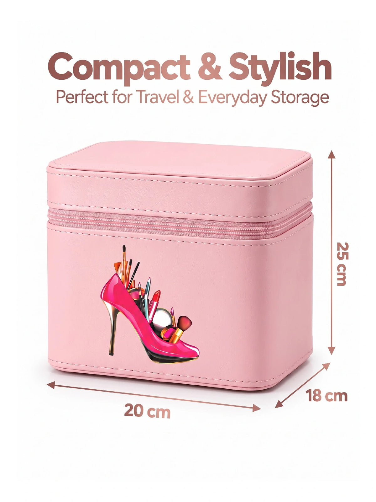 Premium 3-Piece Vanity Case Set – Pink Makeup Organizer