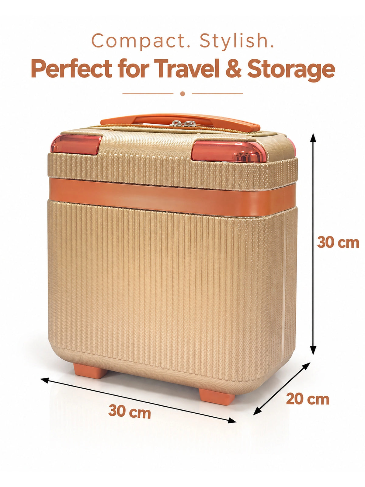 Peach Brown Premium Textured Vanity Case - Medium