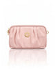 Pleated PU Leather Crossbody Bag - Baby Pink