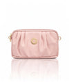 Pleated PU Leather Crossbody Bag - Baby Pink