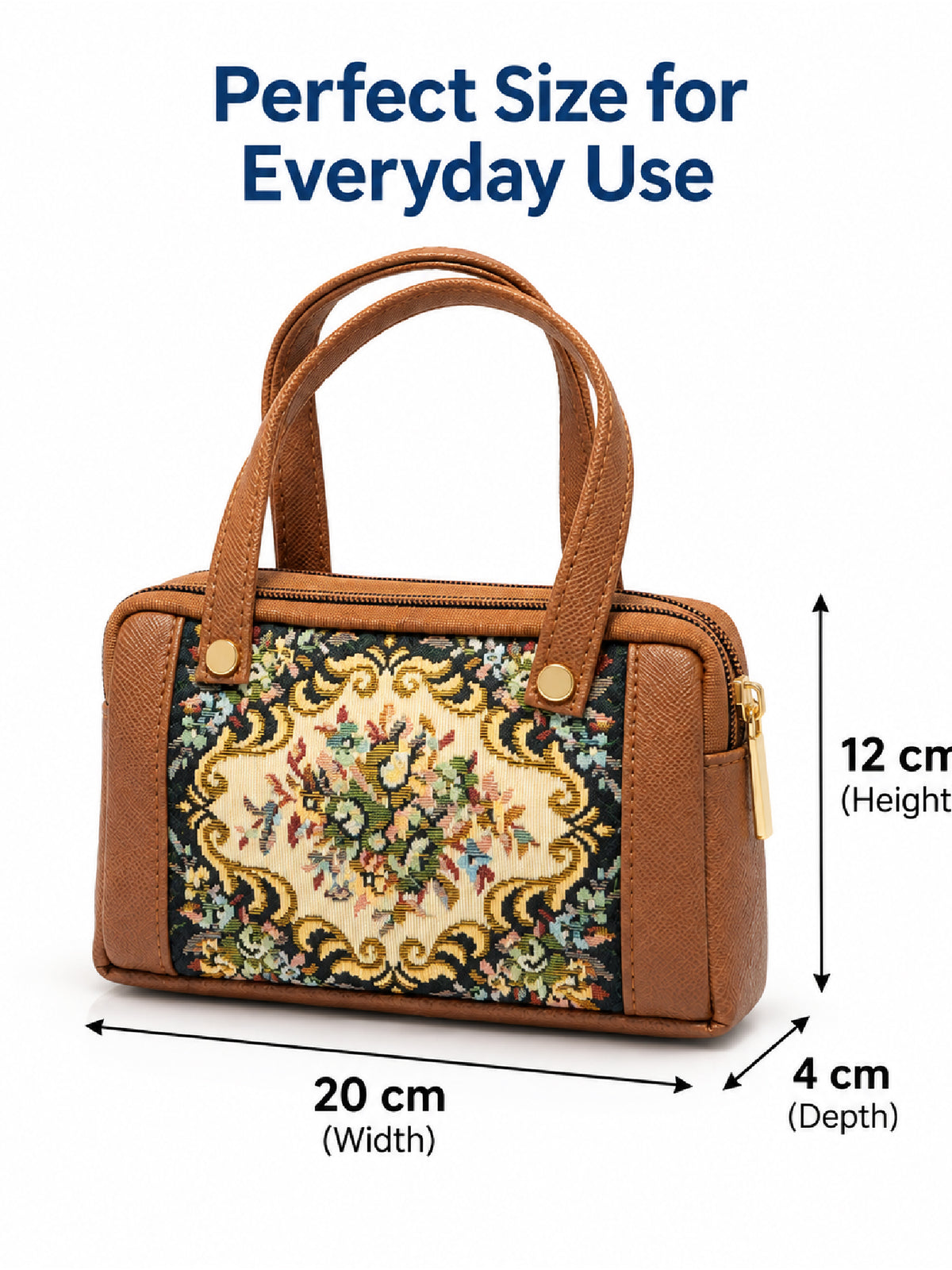 Karry House Floral Ladies Hand Purse – Brown