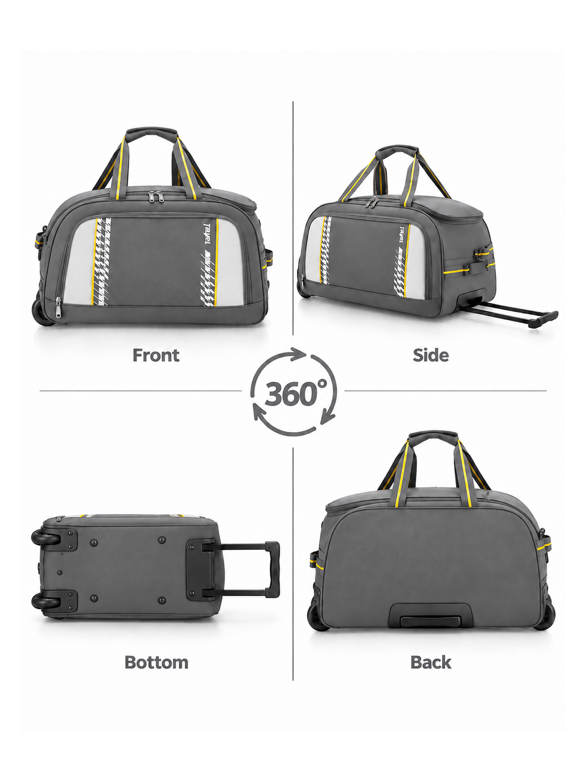 Safari Beamer Rolling Duffle Travel Bag - Grey