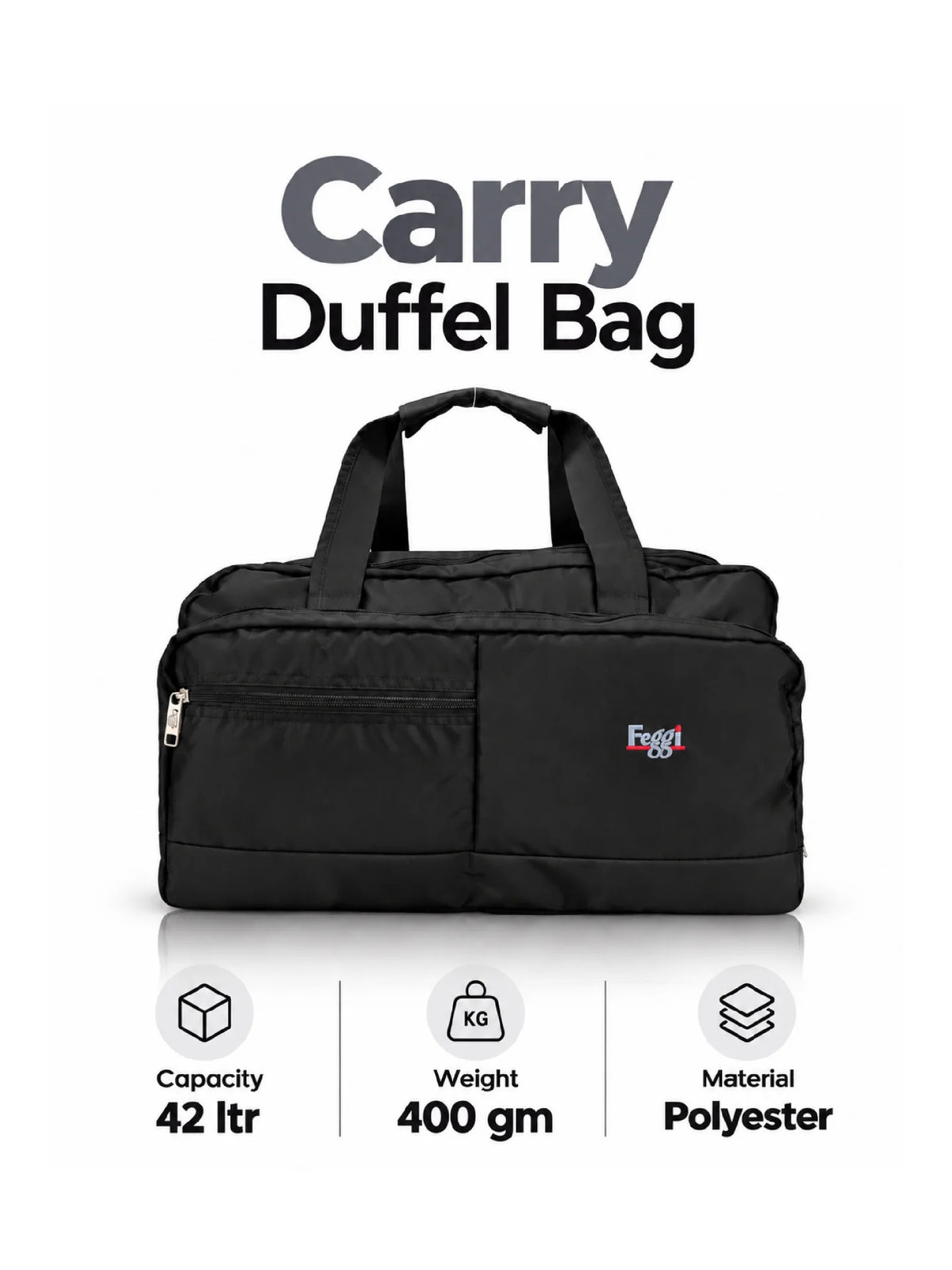 Karry House Carry Duffel Bag – Black 42L Travel Duffel