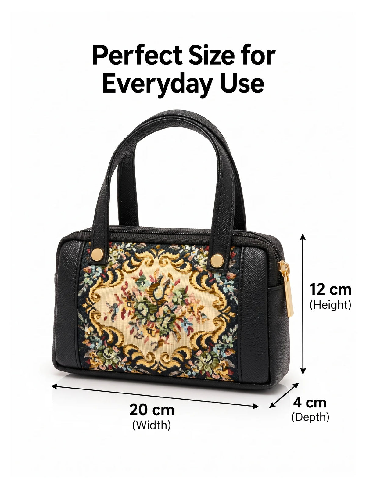Karry House Floral Ladies Hand Purse – Black