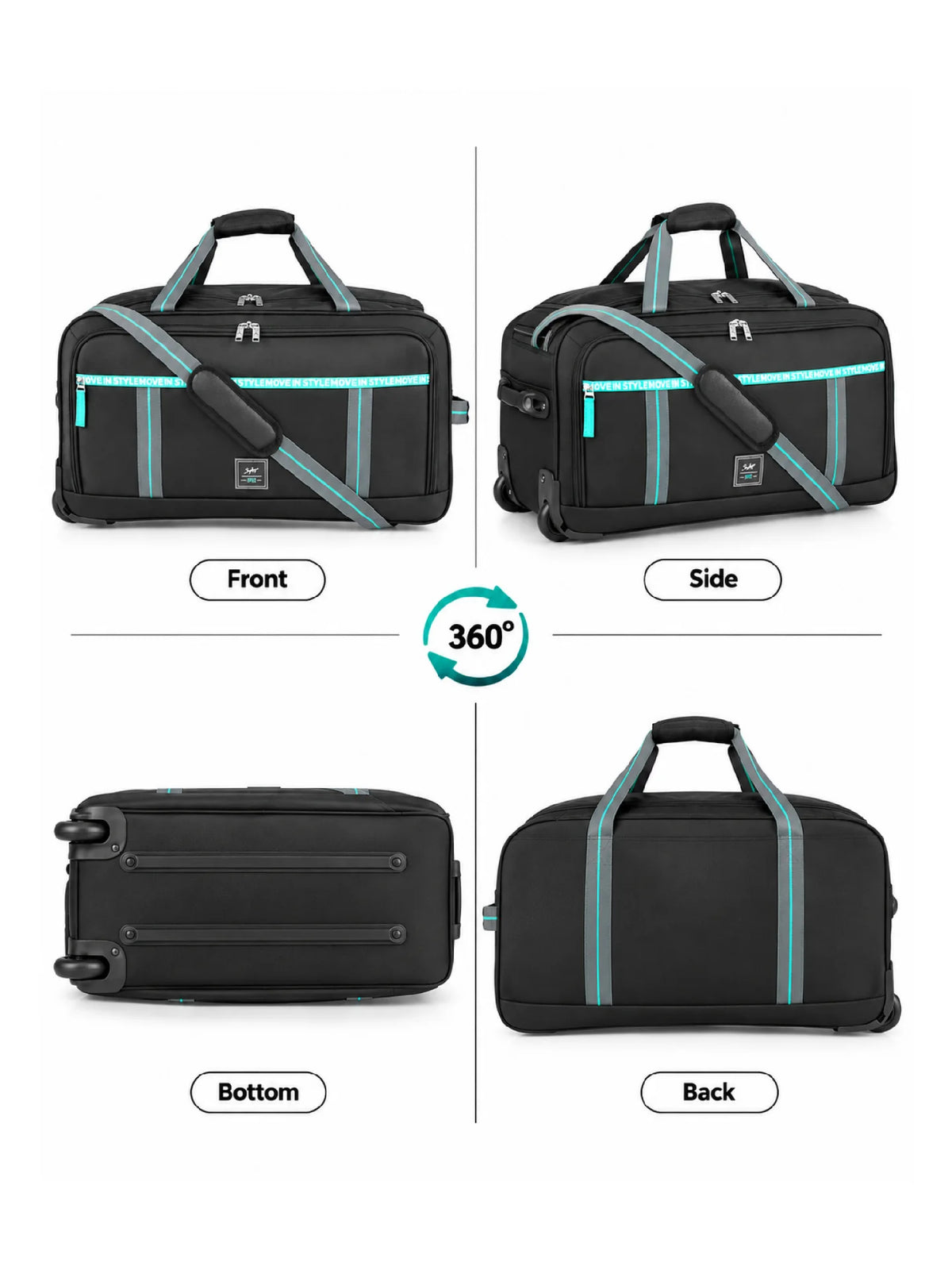 Karry House Skybags Strolley Duffel Bag – Black 73L