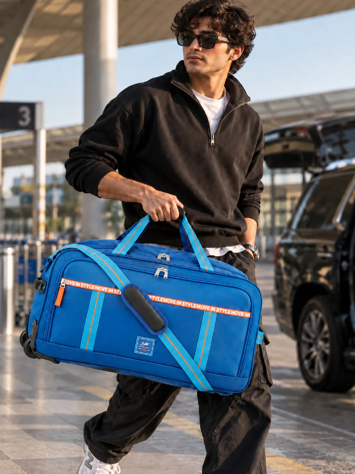 Karry House Skybags Strolley Duffel Bag – Blue 73L