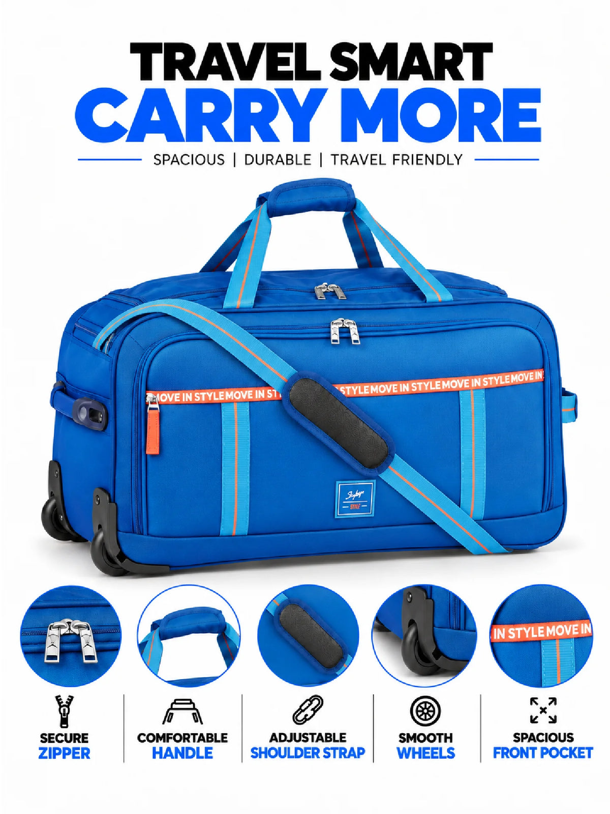 Karry House Skybags Strolley Duffel Bag – Blue 73L
