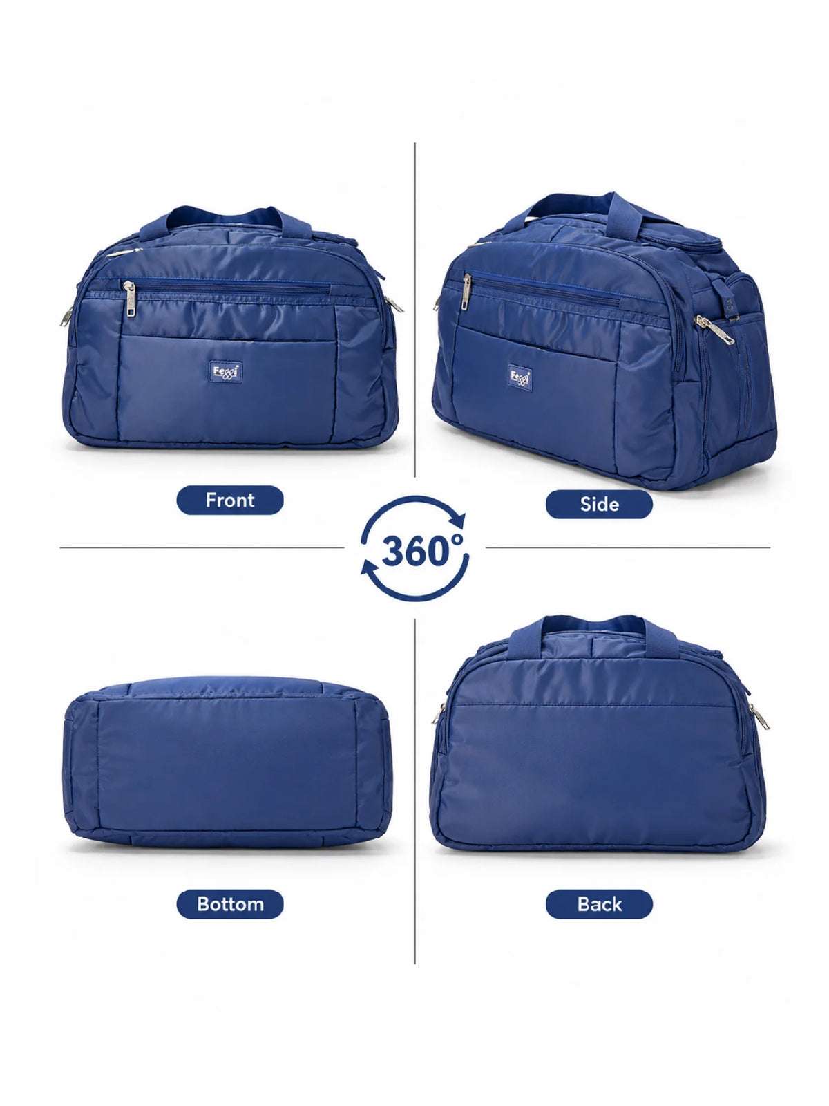 Feegi Multi-Pocket Travel Business Bag – Blue