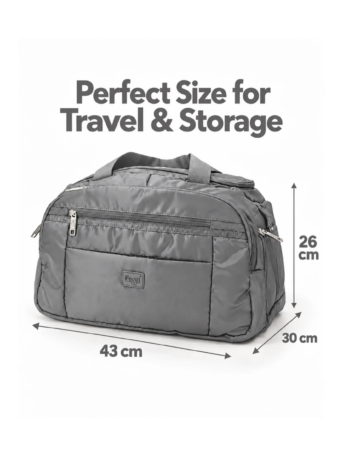 Feegi Multi-Pocket Travel Business Bag – Grey