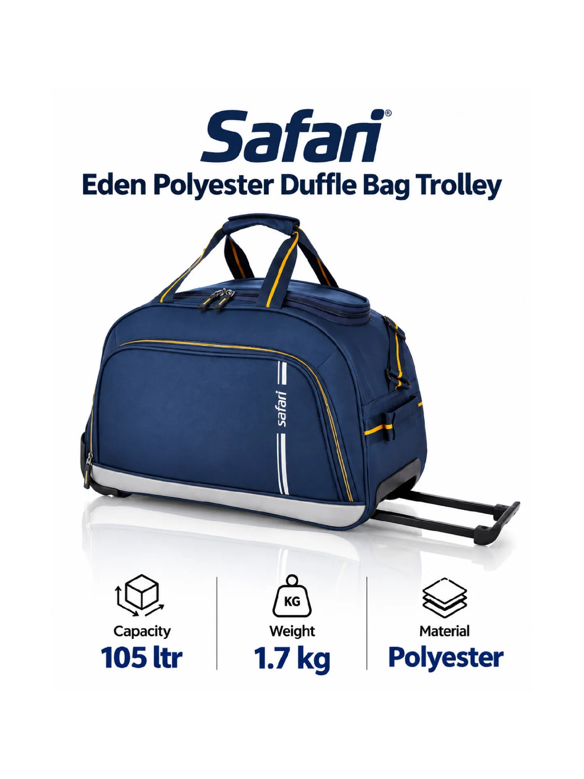 SAFARI 105L Strolley Duffel Bag - Blue