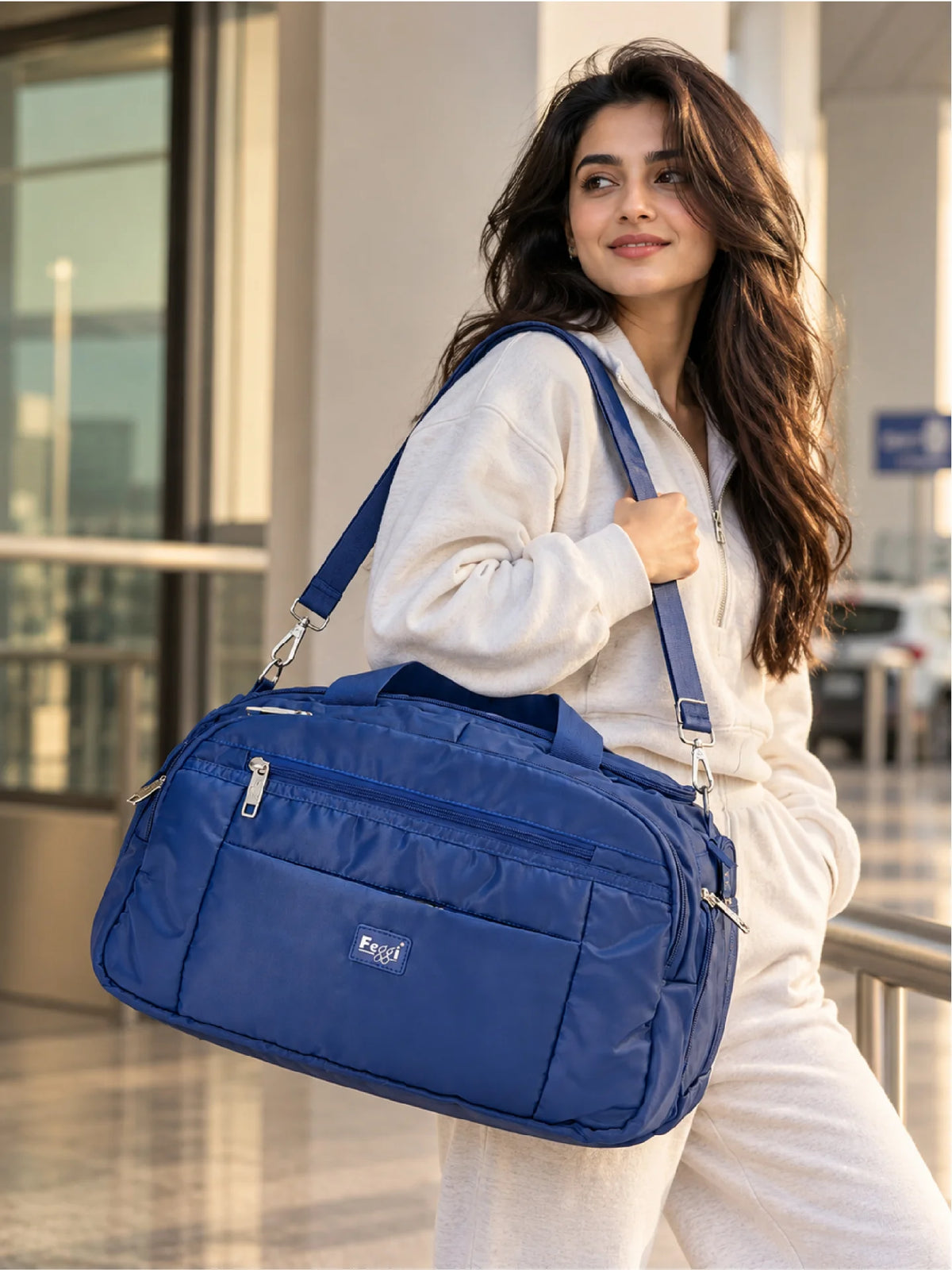 Feegi Multi-Pocket Travel Business Bag – Blue