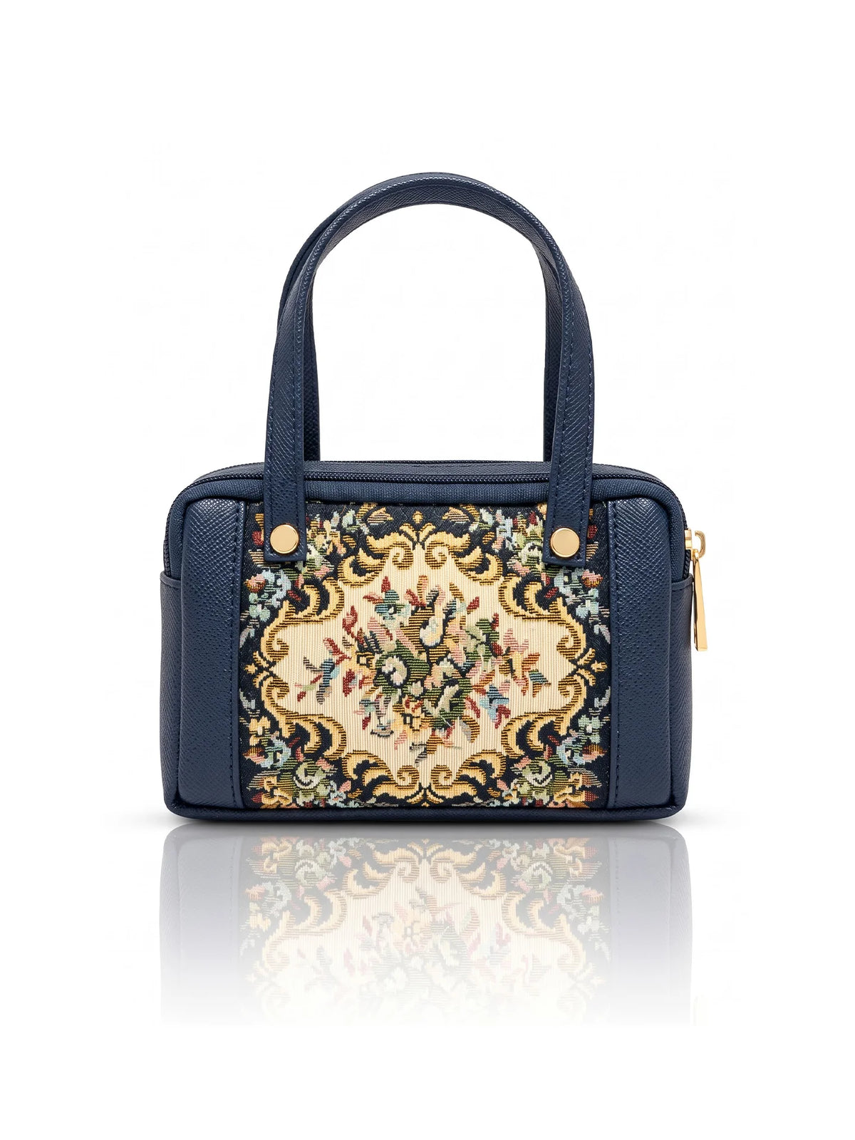 Karry House Floral Ladies Hand Purse – Navy Blue