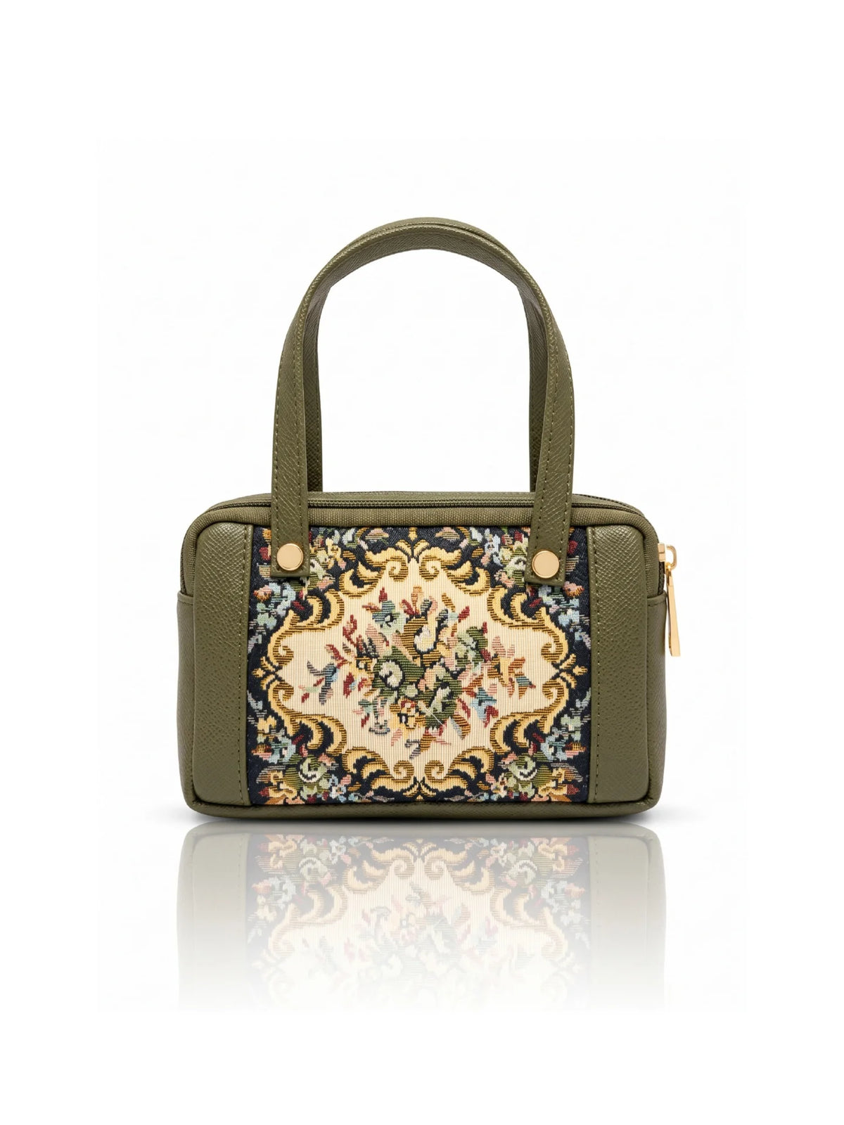 Karry House Floral Ladies Hand Purse – Olive Green